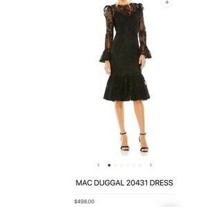 chinese dress ladies Mac Duggal Women's High Neck Puff Sleeve Ruffle Tiered Dress
